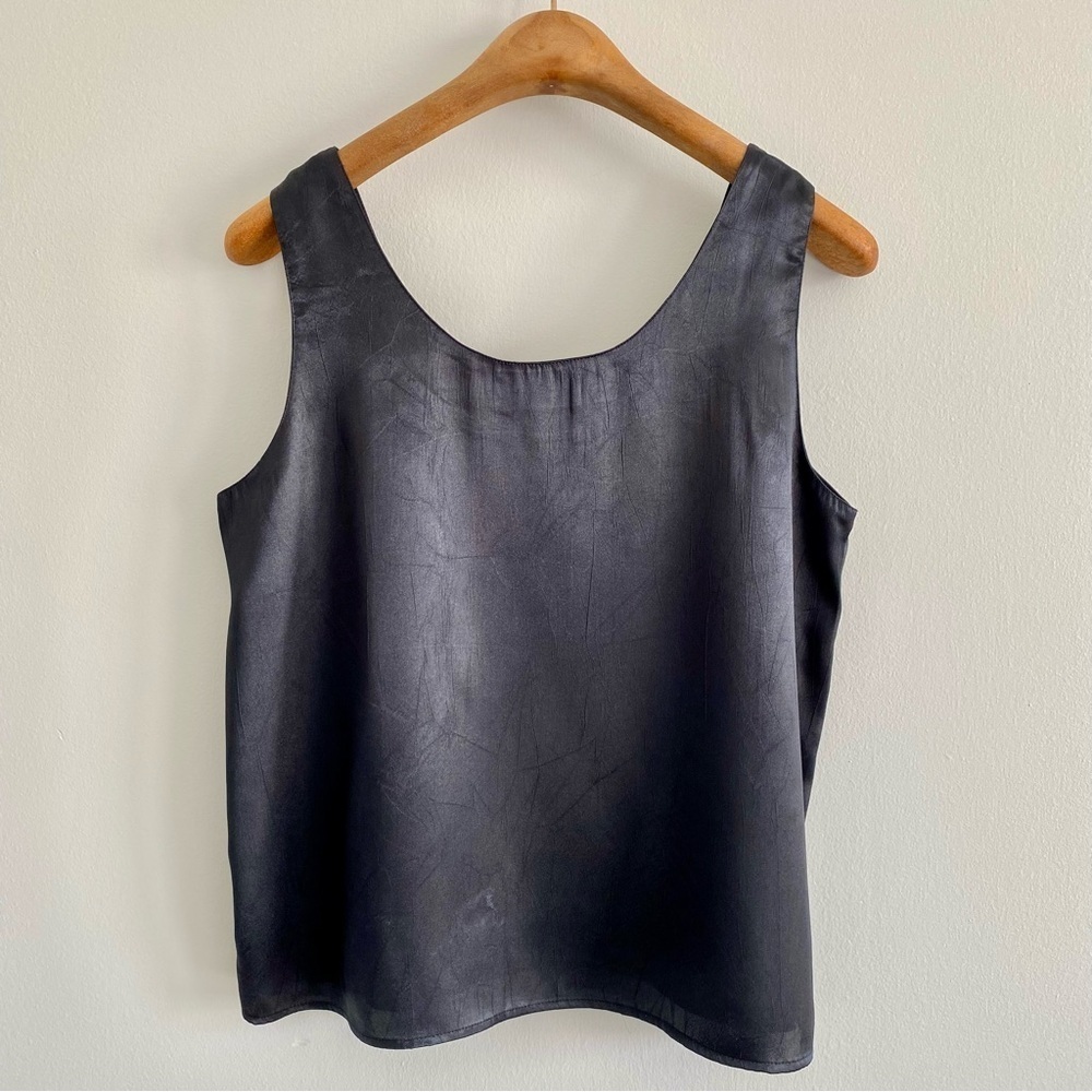 SK & Company Black Satin Sleeveless Tank Size 10 - Picture 4 of 4